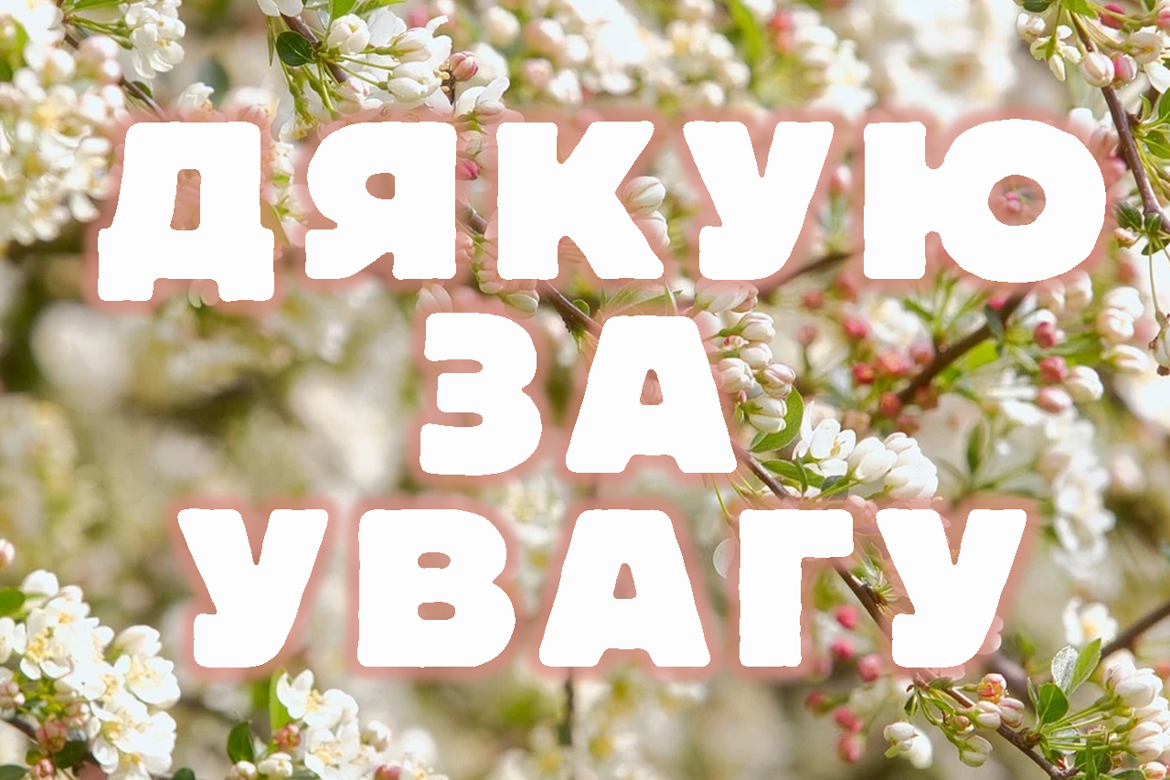 ДЯКУЮ ЗА УВАГУ