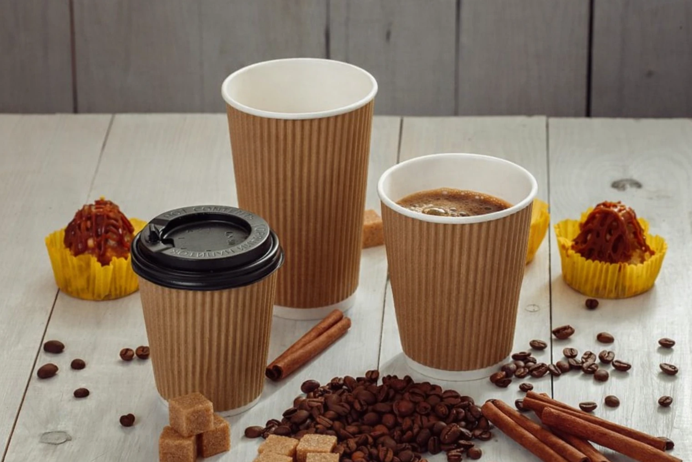 Гафрированные стаканчики для кофе