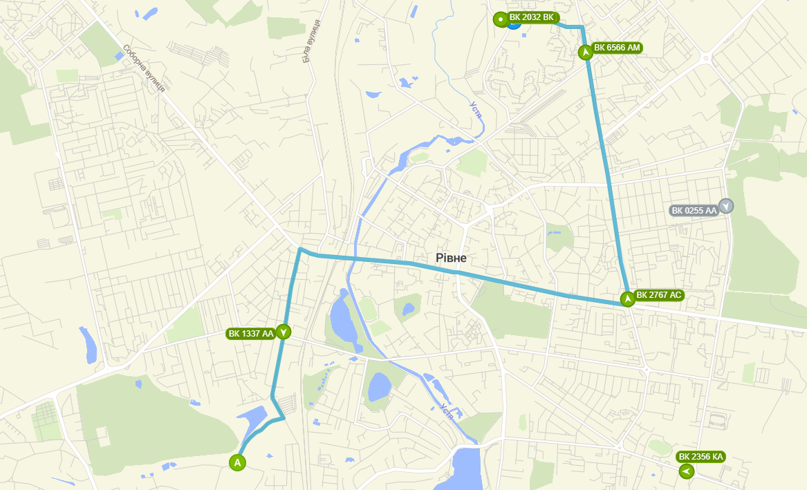 Автобус 38А - схема маршруту