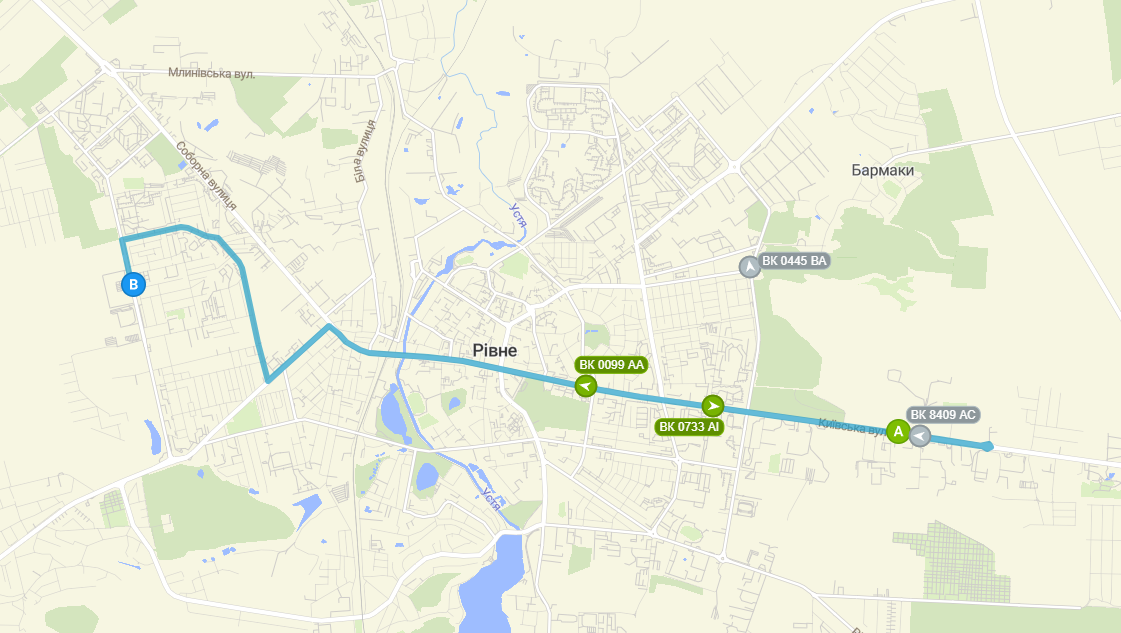 53 - маршрутка - схема руху