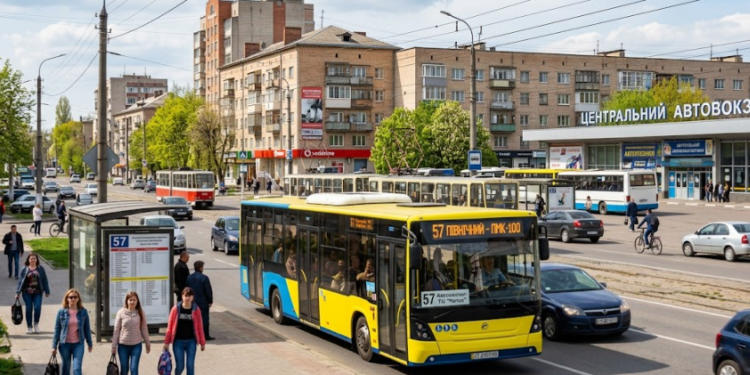 57 маршрут Рівне - автобус на лінії