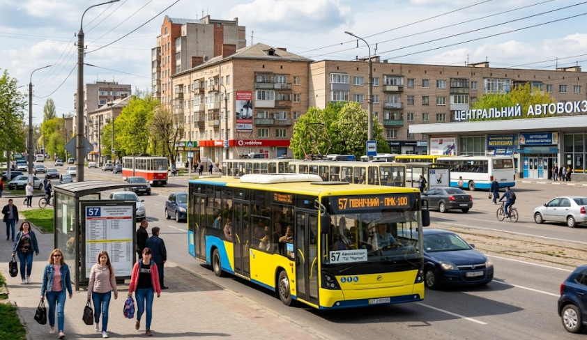 57 маршрут Рівне - автобус на лінії