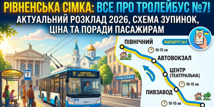 7 тролейбус - Рівне