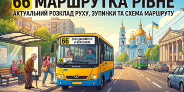 Маршрутка 66 в Рівному на маршруті
