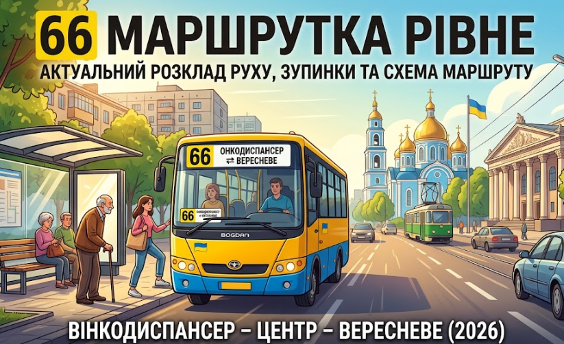Маршрутка 66 в Рівному на маршруті
